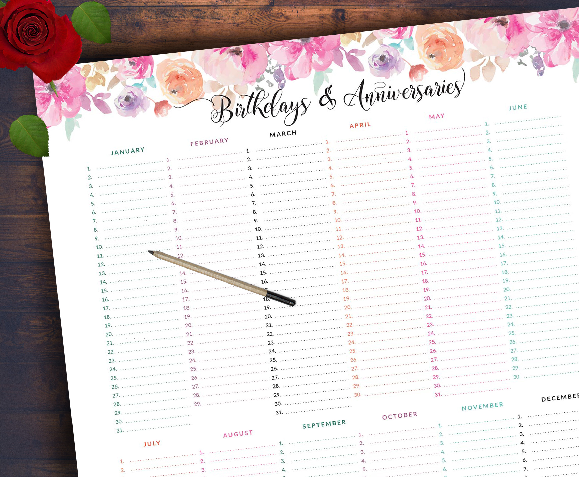 printable simple and elegant calendar 2020