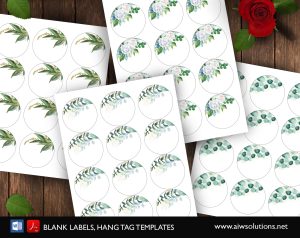 Water colour flower -Hang Tag ID12