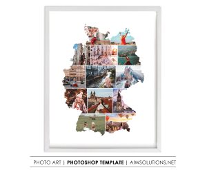 Germany Map photo Collage Template
