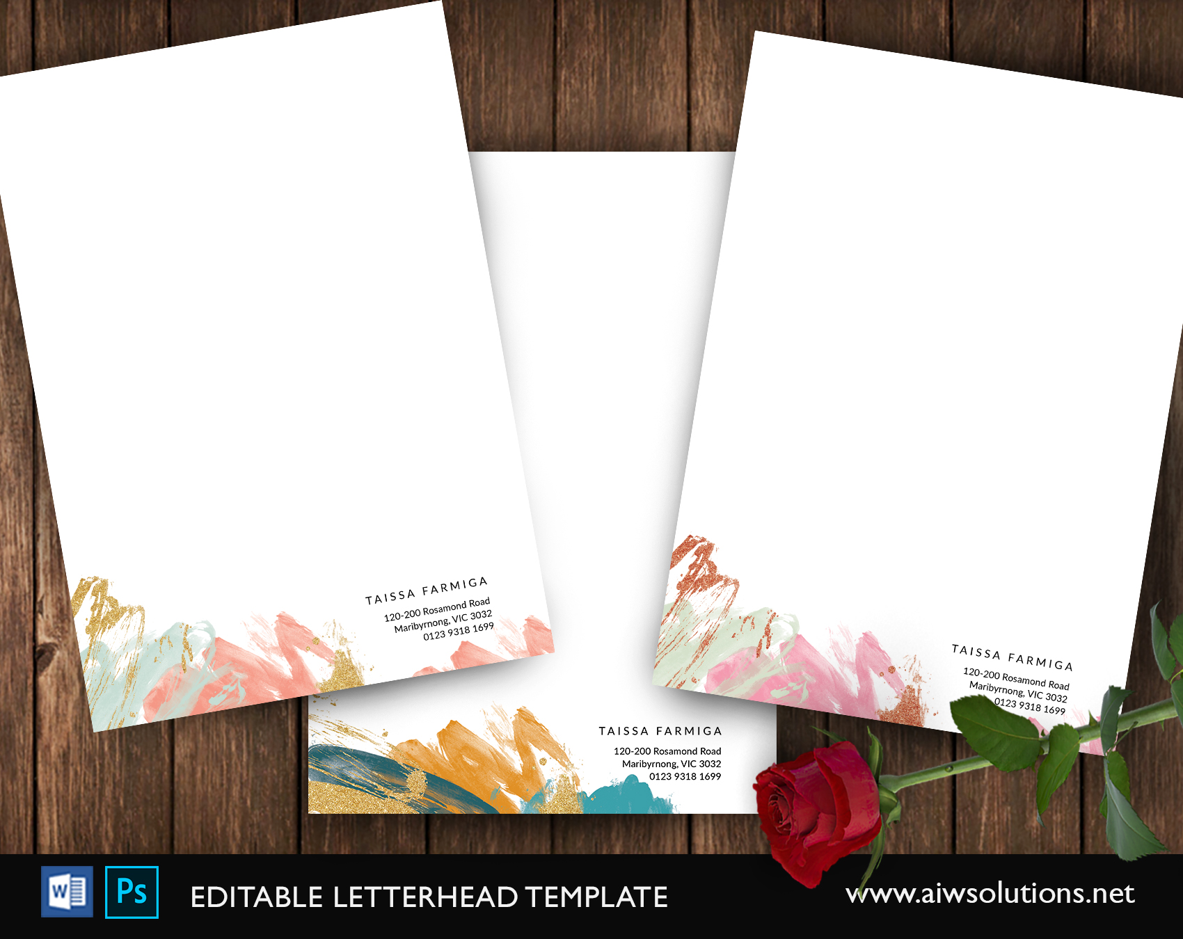 personal Letterhead Template , Business Letterhead , modern letterhead