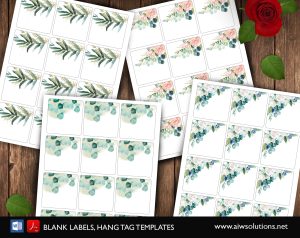 Water Colour flowers -  Rectangle Gift Tag ID13