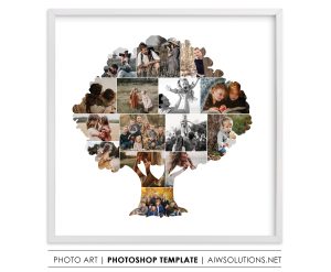 Tree Shape photo collage template