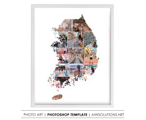 SOUTH KOREA  map photo Collage Template