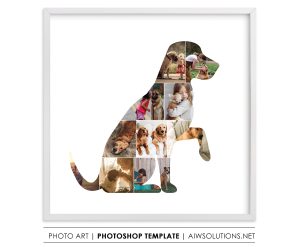 Dog photo collage, puppy photo collage