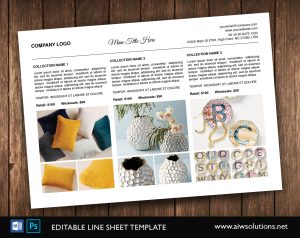 Line Sheet template, product line sheet, Canva template - id35