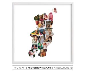 Pooh bear photo collage template