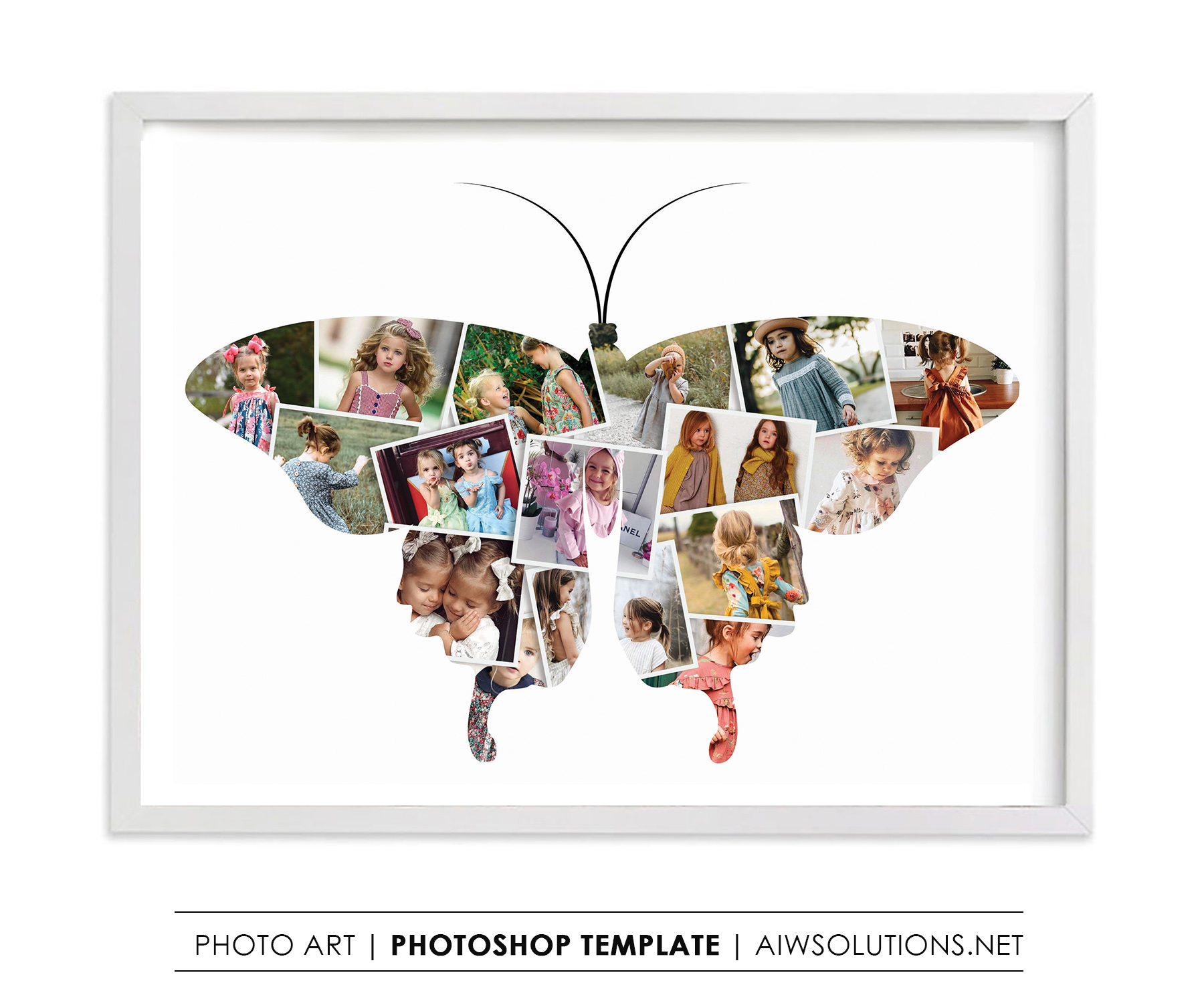 Butterfly photo Collage Template ID23 Inside Butterfly Labels Templates