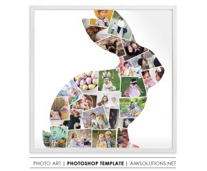 Rabbit Bunny shape photo collage
