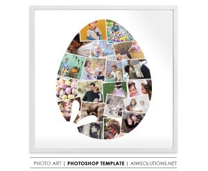 Easter Egg shape photo collage