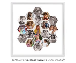 Honeycomb photo collage template