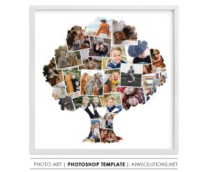 Tree Shape photo collage template id68
