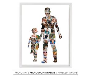 dad and Son photo collage template