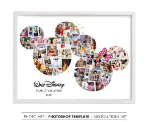 Disney Minnie and Mickey heads Photo Collage