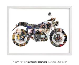 Motorcycle  shape photo collage id97