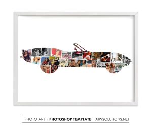 classic car shape photo collage ID99