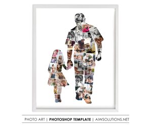 dad and girl photo collage template