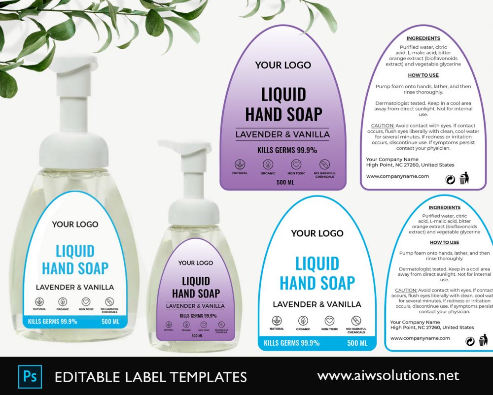 Hand soap label With Hand Sanitizer Label Template