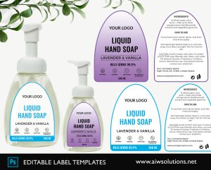 Hand soap label - Canva and Photoshop Template ID86