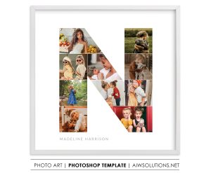 Letter N photo collage