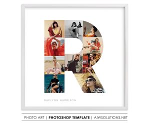 Letter R photo collage