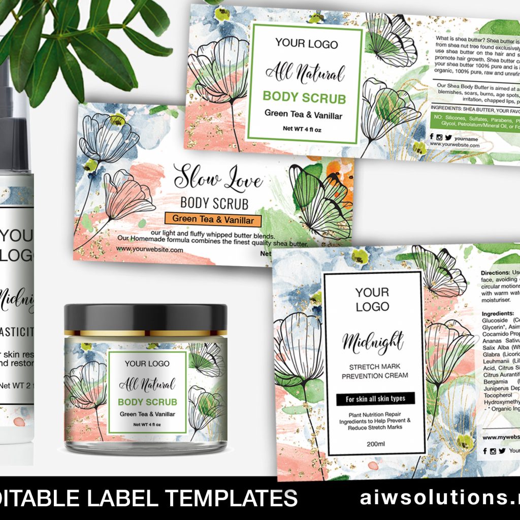 cosmetic label template