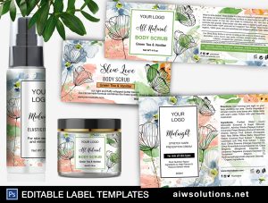 Watercolor  label template ID96