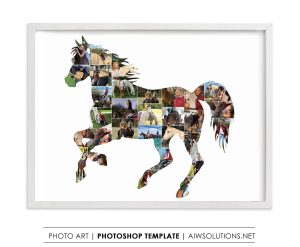 Horse shape Photo collage