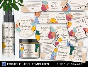 Acrylic brush label template ID98