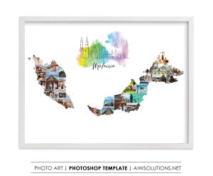 Malaysia Map Photo Collage Template -id135