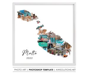 Malta Map Photo Collage Template -id133