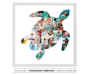 Sea Turtle photo collage template