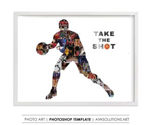 Basketball player Photo Collage template
