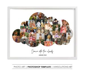 Cloud shape photo collage