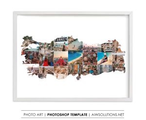 Turkey map photo Collage Template
