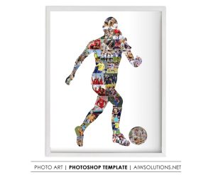 Girl Football Player Collage