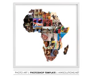 Africa Map photo Collage Template