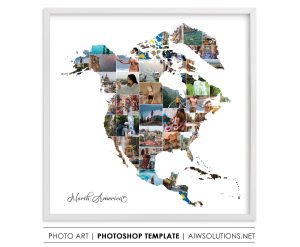North America map Photo collage
