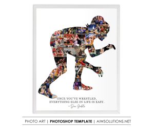 girl WRESTLING photo collage