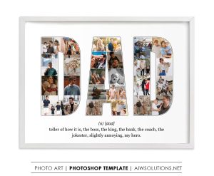 Dad Photo Collage - Dad funny define- Dad gift ideas