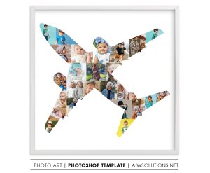 Air plane photo collage template