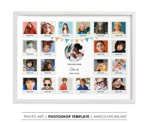 Class photo collage template , gift for teacher, gift for class id208