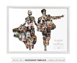 Wedding Couple photo collage - Bride and Groom collage