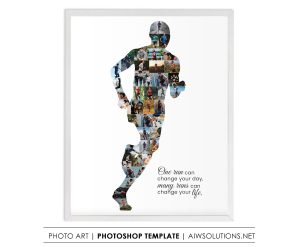 Male runner photo collage