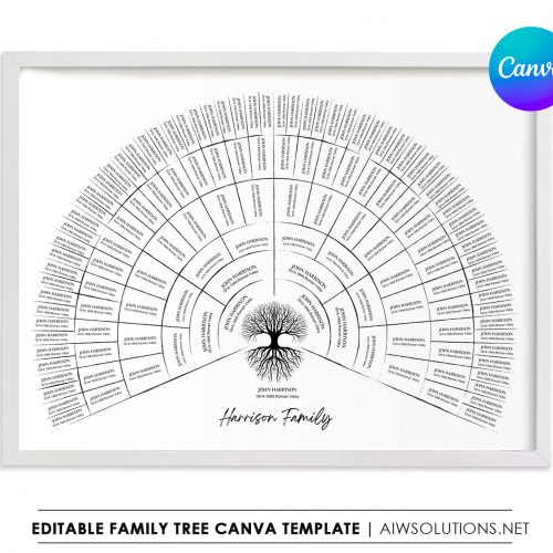 family history family tree, fan chart, genealogy reunion , wall art ...