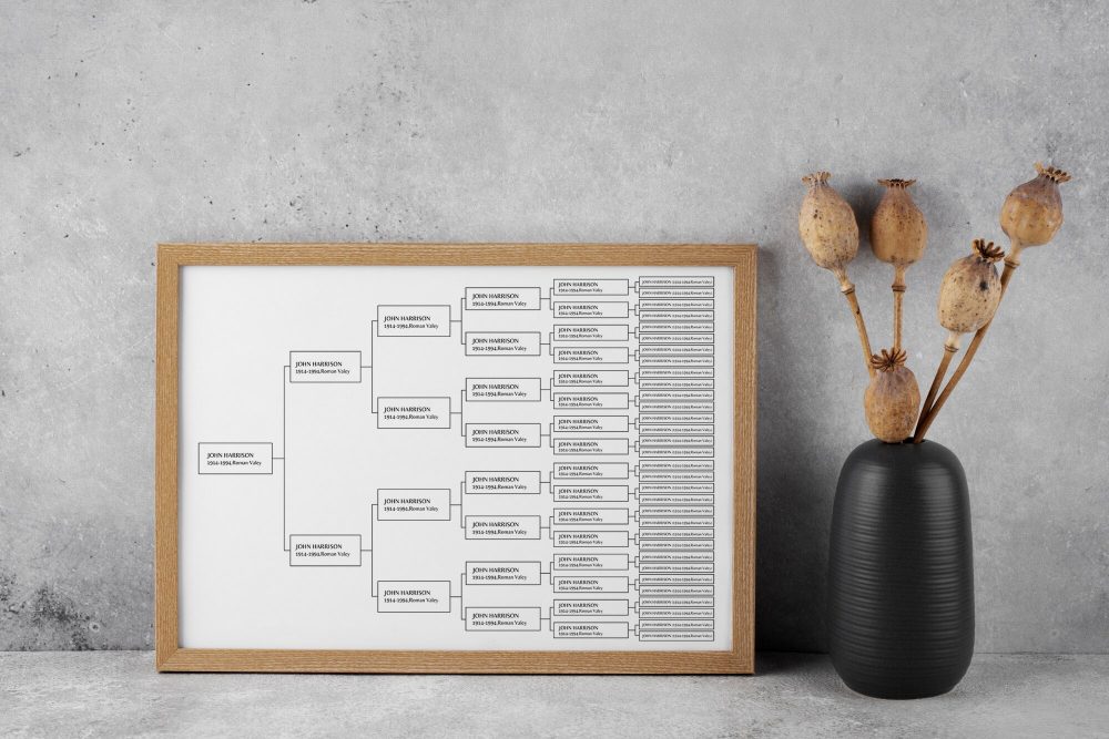 family history family tree, fan chart, genealogy reunion , wall