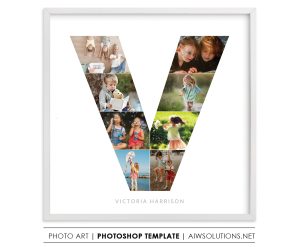 Letter V photo collage