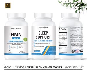 Dietary supplement  label template, sleep support label template,NMN label template-id05
