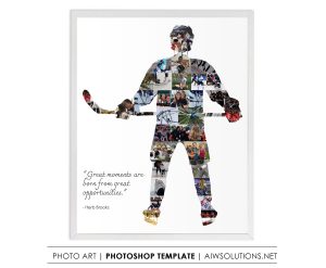 Female hockey player  template