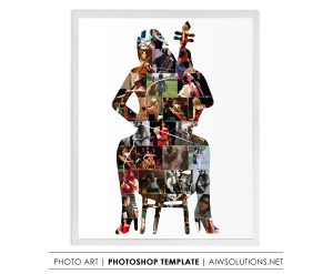 Cello girl Photo Collage - music lover gift