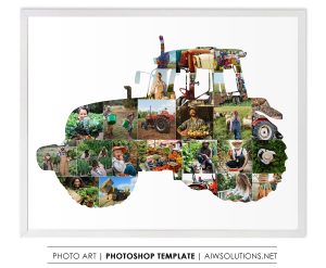 Tractor farming vehicle Photo collage
